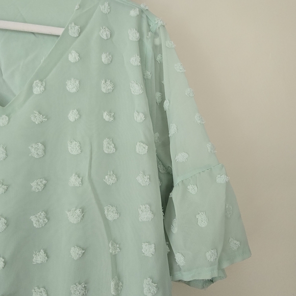 ⭐️40% Off⭐️ Mint Chiffon Polka Dot Shift Dress - Picture 8 of 14